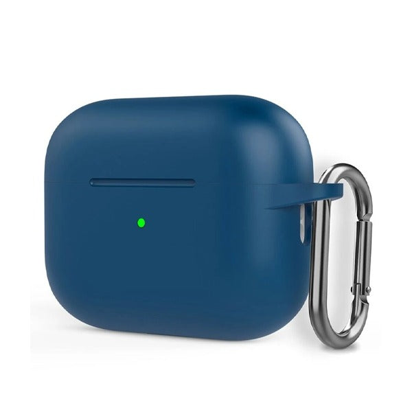 Airpods 4 Silicone Protective Cover with Carabiner | Lake Blue Airpods 4 Silicone Protective Cover with Carabiner | Lake Blue
